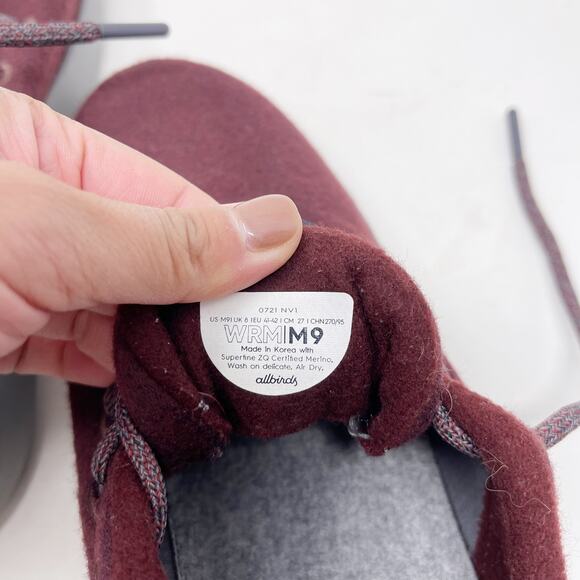 Allbirds Mens Size 9 Red Wool Runner Mizzle Sneakers Shoes Everyday Running - Picture 8 of 8